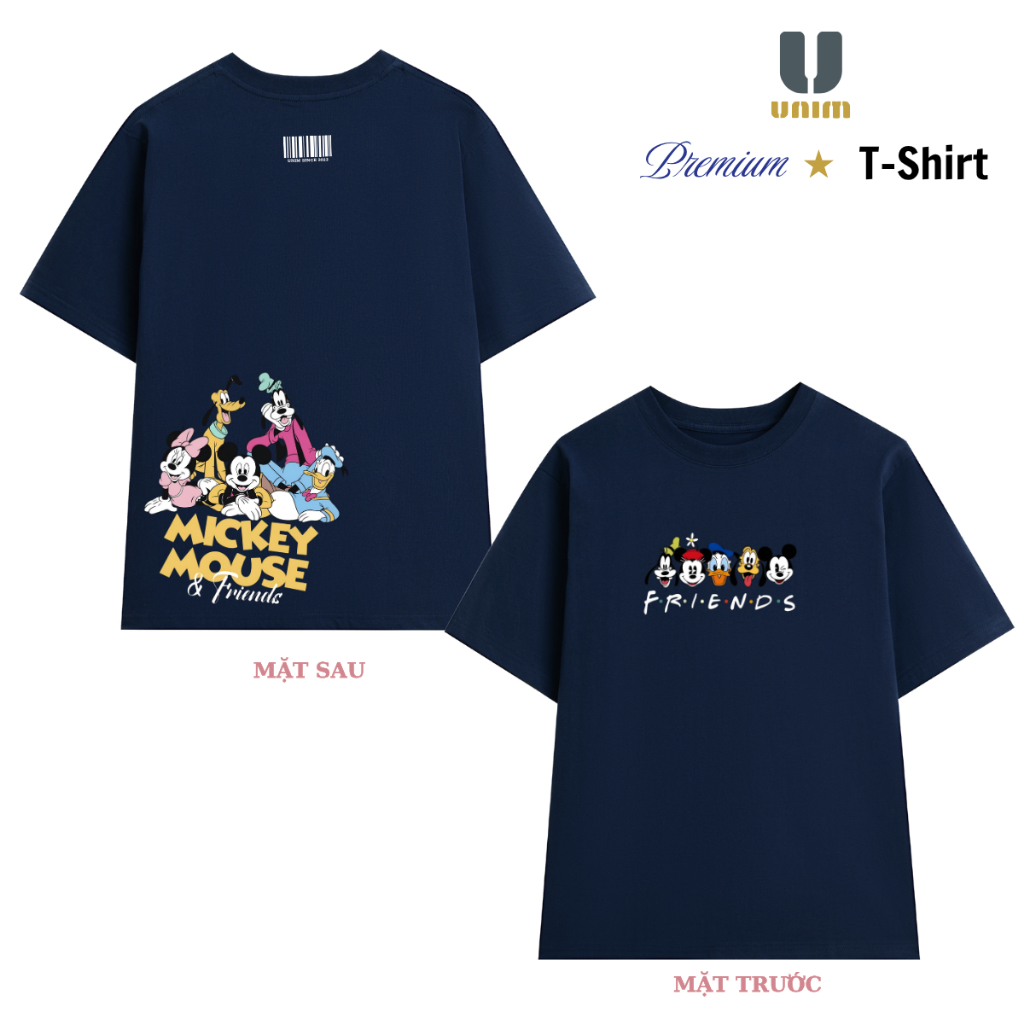 Áo Thun Mickey And Friends Những Người Bạn Unim Fashion Chất Liệu Cotton Co Giãn 2 Chiều Hình In Bền Đẹp