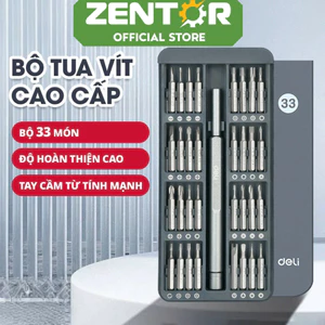 Bộ Tua Vít Sửa Chữa Đa Năng Zentor Deli 30 Đầu Vít Chất Liệu Thép Cao Cấp Tô Vít Gọn Nhẹ Dễ Sử Dụng