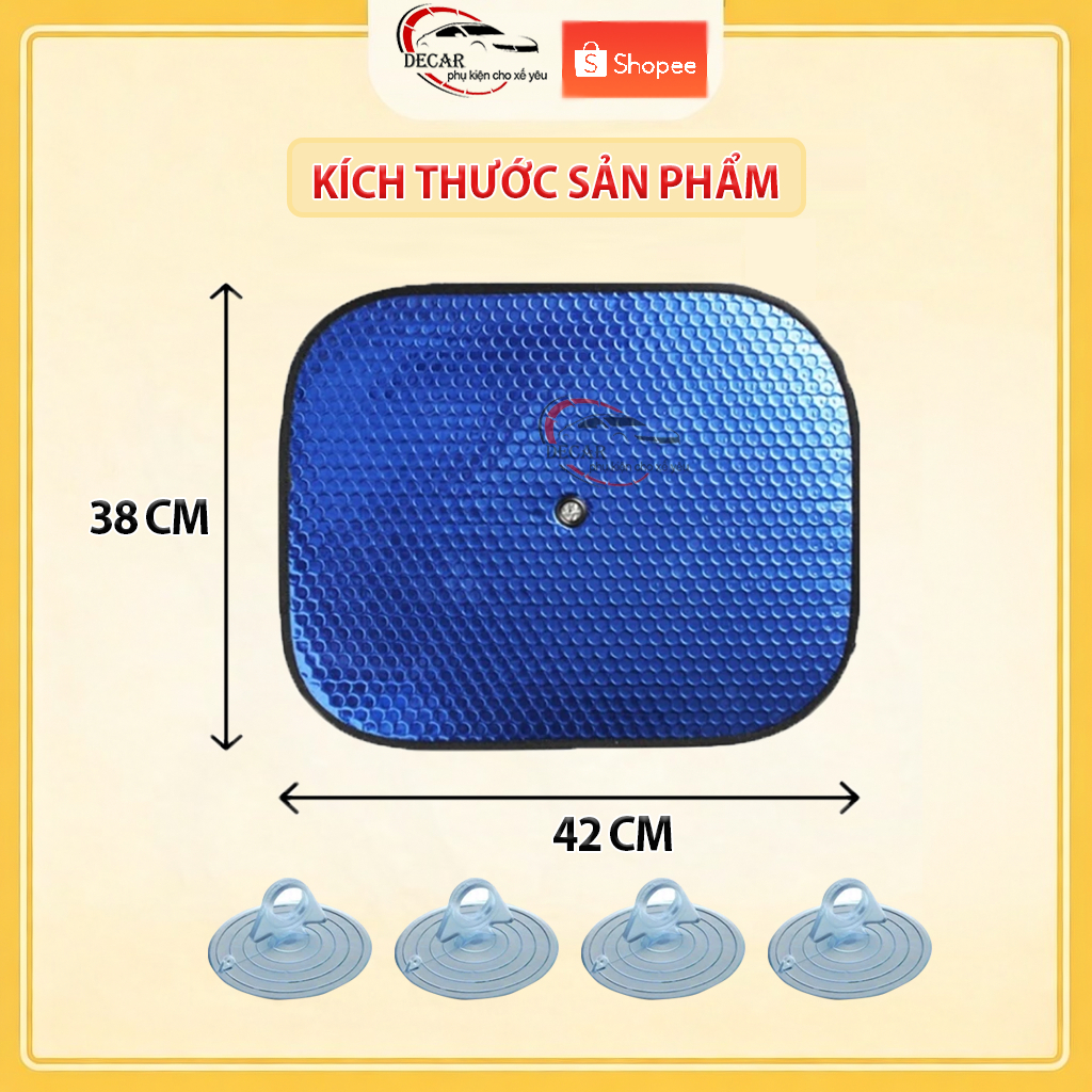 Combo 6 Tấm Che Nắng Ô Tô Chống Nắng Chống Tia UV, Tấm Chắn Nắng Cửa Kính Ô Tô Có Mút Hít Cách Nhiệt