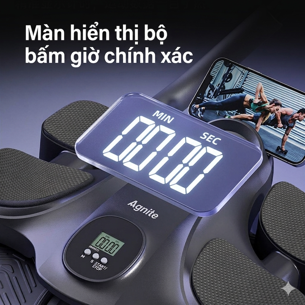 [TẶNG THẢM QUỲ GỐI] Con lăn Tập Cơ Bụng AGNITE Trợ Lực Thế Hệ Mới- Con lăn tập bụng 4 Bánh- Dụng Cụ Tập Gym Tại Nhà