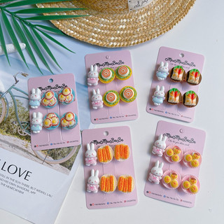 Set 2 kẹp charm hình trái cây, đồ ăn dễ thương cho bé