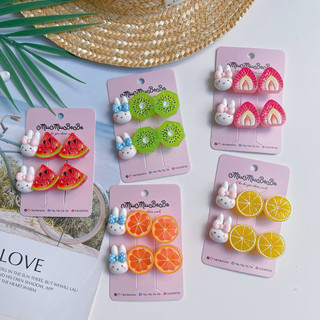 Set 2 kẹp charm hình trái cây, đồ ăn dễ thương cho bé