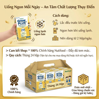 Sữa non pha sẵn CHÍNH HÃNG Nuti GrowPLUS+ Imunel 110ml (24 hộp) tăng đề kháng vượt trội, bảo vệ bé khỏe mạnh mỗi ngày