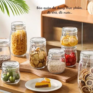 Hũ Thuỷ Tinh Có Lắp Gài Kim Loại Size Từ 1L-1.5L-2L-3L