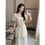 TRIANGLE - Rella Dress (Cân nhắc kỹ, đầm sáng màu QCCC không hoàn) Đầm ren ngắn tay cao cấp kèm belt style thanh lịch