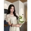 TRIANGLE - Rella Dress (Cân nhắc kỹ, đầm sáng màu QCCC không hoàn) Đầm ren ngắn tay cao cấp kèm belt style thanh lịch
