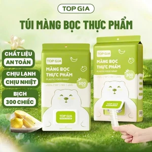 Túi bọc thực phẩm treo tường TOPGIA, chất liệu PE an toàn, chun siêu dai và đàn hồi cao.