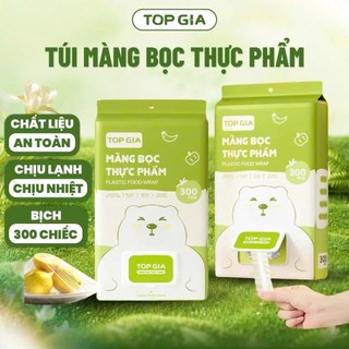 Túi bọc thực phẩm treo tường TOPGIA, chất liệu PE an toàn, chun siêu dai và đàn hồi cao.