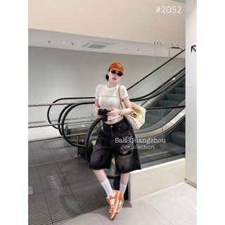 Quần Sooc Jean Ngố Rách Đùi In Chữ Form Rộng QCCC Cao Cấp