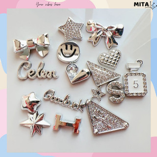 Set 14 Sticker, Charm 3D chủ đề GOODLUCK gắn Dép Sục, Cá Sấu JB-281 Mita