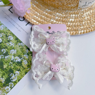 Set 2 kẹp ren charm hello kitty cho bé