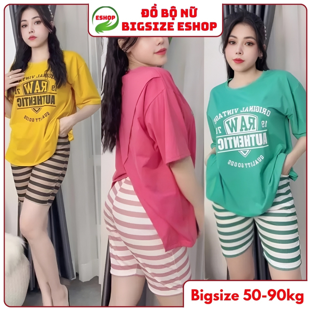 Đồ Bộ Nữ Áo Chéo Lưng Bigsize ESHOP DB89 – Quần Lửng Ngố Thun Gân Có Túi Mặc Nhà Đi Chơi Ngủ Cute