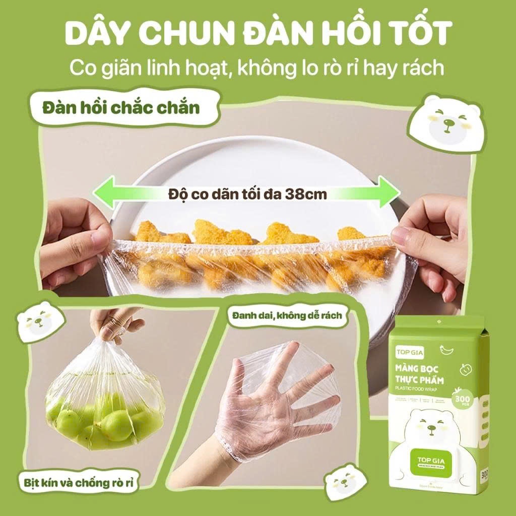 [SIÊU RẺ - 2 BỊCH LỚN 600CÁI] Combo 2bịch màng bọc thực phẩm treo tường dạng rút TopGia chất liệu PE