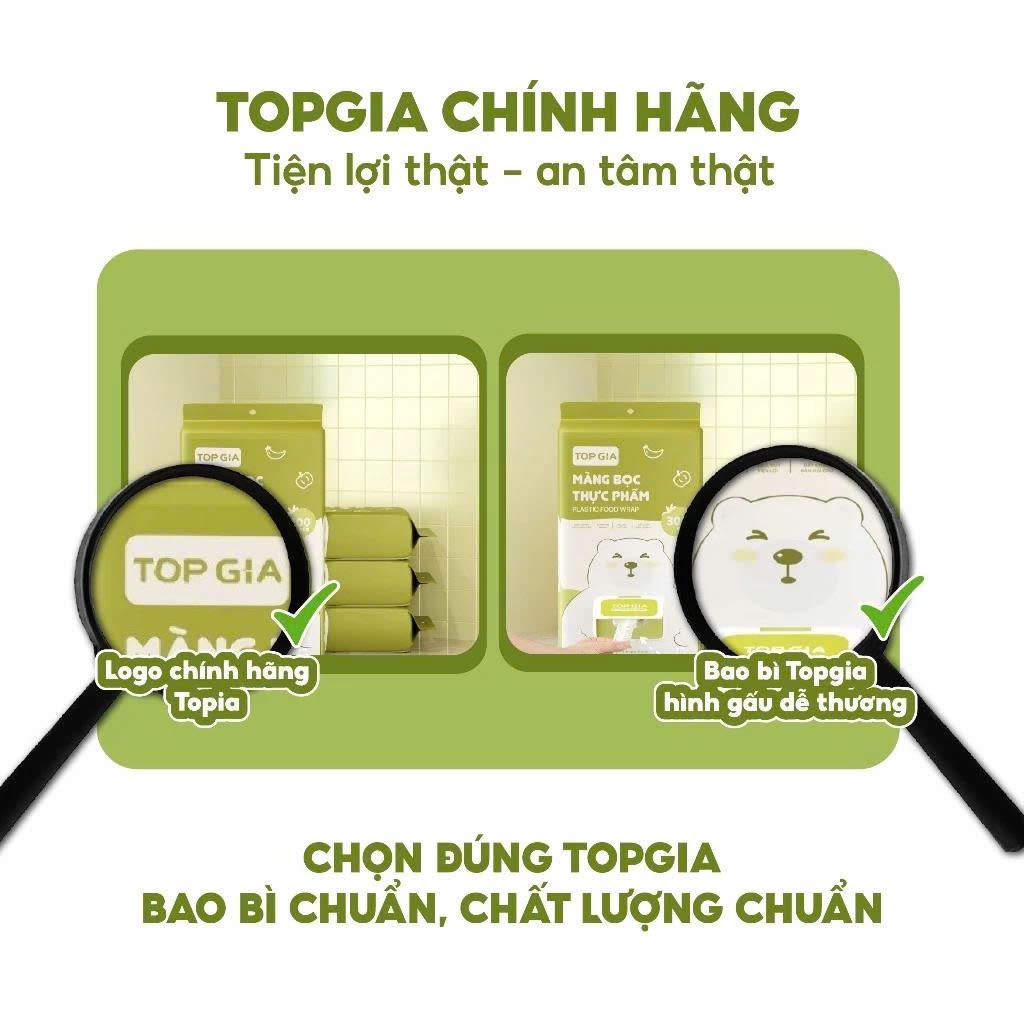 [SIÊU RẺ - 2 BỊCH LỚN 600CÁI] Combo 2bịch màng bọc thực phẩm treo tường dạng rút TopGia chất liệu PE