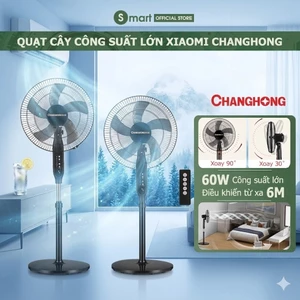 Quạt cây đứng, quạt điện CHANGHONG 5 Cánh CÔNG SUẤT LỚN SIÊU MÁT, điều khiển từ xa HẸN GIỜ TỚI 9H