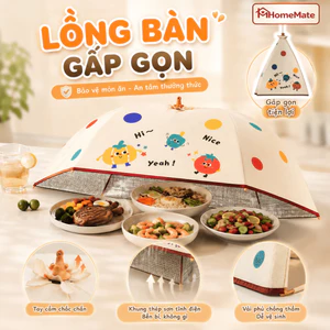 Lồng Bàn Gấp Gọn HomeMate Hoạt Hình Dễ Thương, Lồng Đậy Thức Ăn Chống Côn Trùng Tiện Lợi Cho Gia Đình