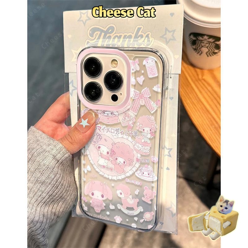 Cho Melody Ốp lưng hình cừu hồng đáng yêu cho iPhone 14 13 12 11 15 16 17 Pro Max Xs XR 7 8 Plus SE bảo vệ ống kính