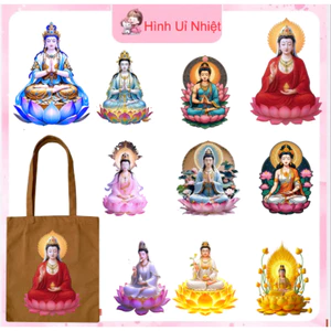 Hình ủi nhiệt mẫu PHẬT QUAN ÂM cầu bình an,may mắn,ủi lên ba lô,túi sach,mũ nón,pháp phục,...ủi tại nhà bằng bàn là