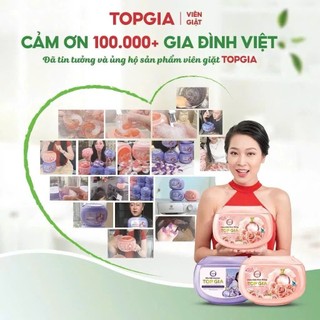 Viên Giặt Xả TOPGIA Hương Lavender, Hoa Hồng Siêu Tiết Kiệm Dịu Nhẹ An Toàn Cho Da Lưu Hương 72H