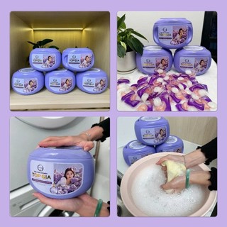 Viên Giặt Xả TOPGIA Hương Lavender, Hoa Hồng Siêu Tiết Kiệm Dịu Nhẹ An Toàn Cho Da Lưu Hương 72H