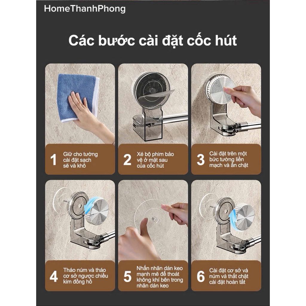 Giá Treo Đồ Cốc Hút Không Khoan Tường, Chịu Tải , Móc Treo Đồ Dán Tường Bám Dính Chắn Chắn