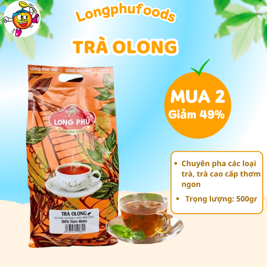Trà Ô Long LONG PHÚ 500g – Đậm Vị, Thơm Lâu, Nguyên Liệu Pha Nước Trà, Chè, Trà Sữa, Trà Trái Cây
