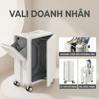 Vali du lịch trẻ trung xách tay, vali thông minh có ngăn chứa đồ tiện lợi, vali du lịch có thể mở rộng