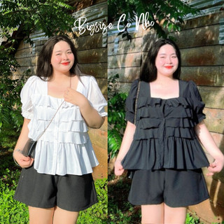 Set Bộ Bigsize Nữ 2 Món Cho Chubby Áo Babydoll Tay Ngắn Kèm Quần Đùi Cạp Chun Năng Động