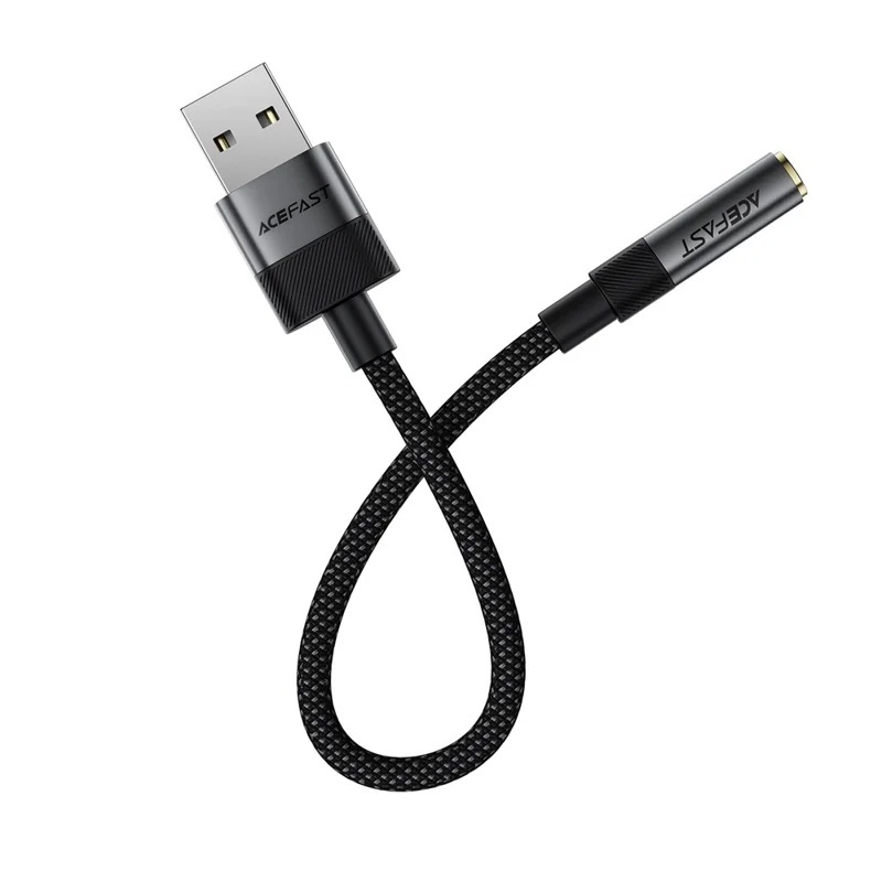 Bộ Chuyển Đổi Âm Thanh ACEFAST J13 USB-A Sang Jack 3.5mm Hi-Fi, Adapter Audio DAC Hỗ Trợ Mic, Âm Thanh Độ Trung Thực Cao