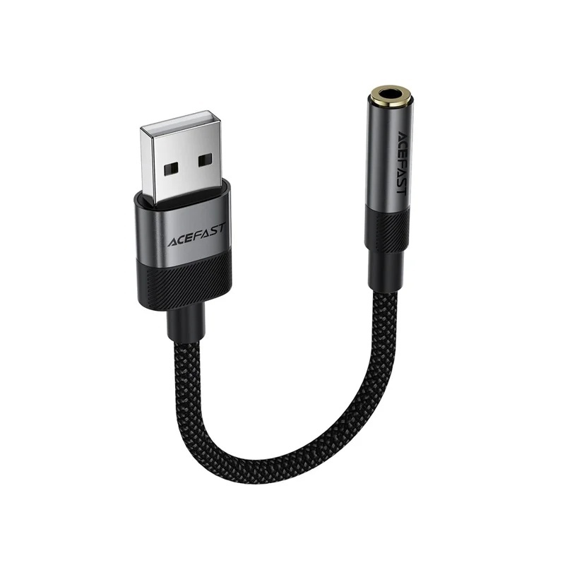 Bộ Chuyển Đổi Âm Thanh ACEFAST J13 USB-A Sang Jack 3.5mm Hi-Fi, Adapter Audio DAC Hỗ Trợ Mic, Âm Thanh Độ Trung Thực Cao
