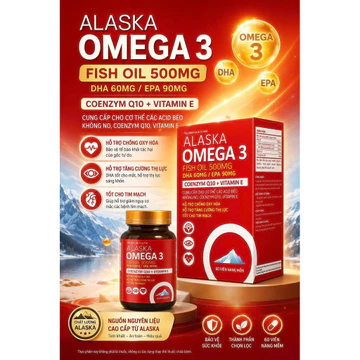 Viên uống dầu cá Alaska Omega 3.6.9 – Hỗ trợ bổ mắt, sáng mắt , tăng cường thị lực , giảm mỏi , khô mắt Lọ 60 Viên