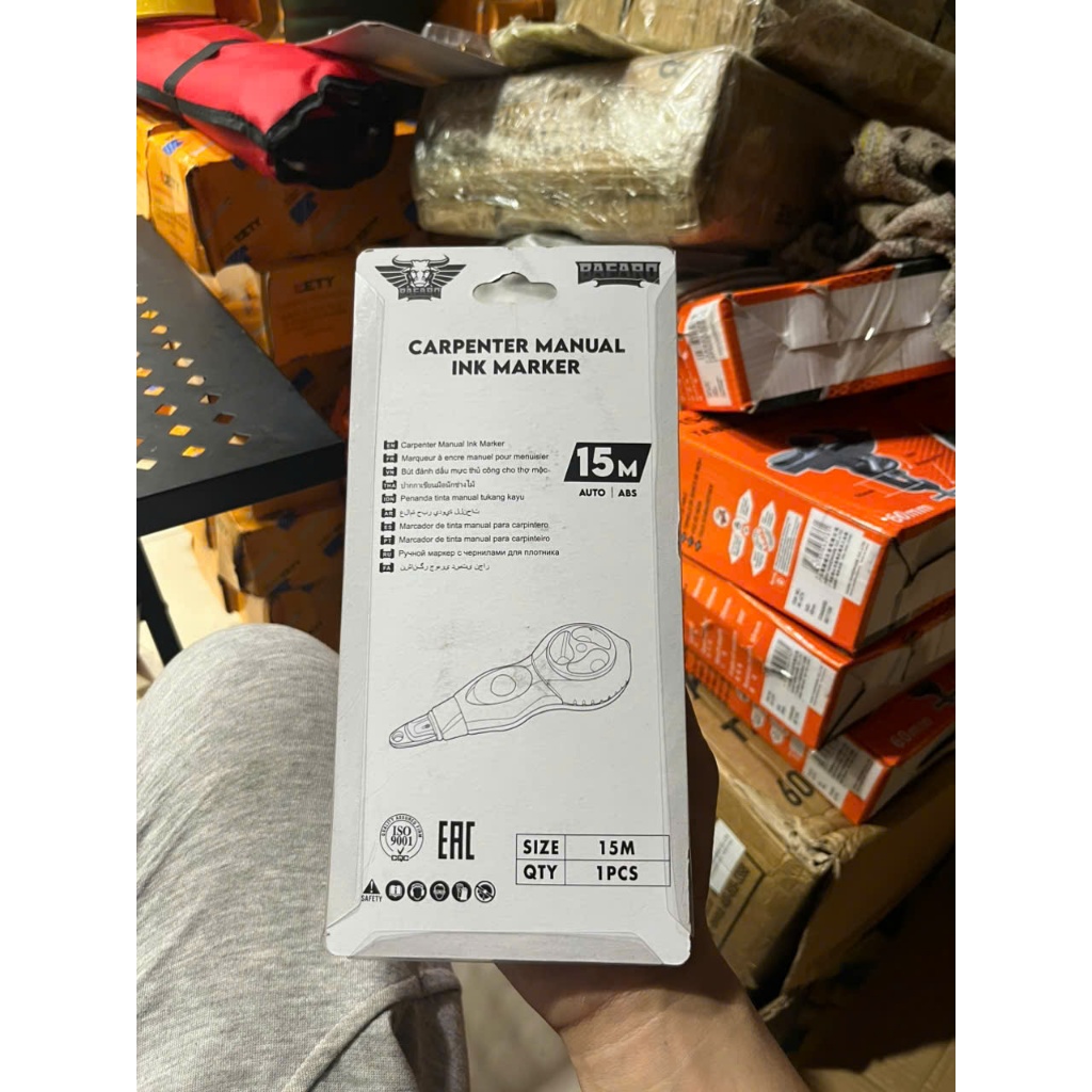 Bật Mực Tự Động BaFaRo– Dụng Cụ Búng Mực Xây Dựng + Lọ Mực 100g, Đánh Dấu Nhanh Chóng, Chính Xác