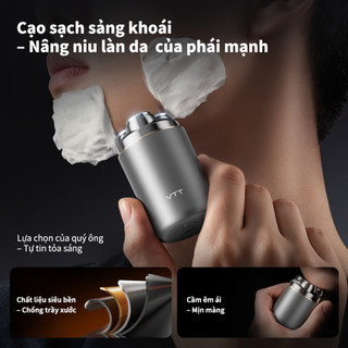 Máy Cạo Râu Điện VTT Bản Cao Cấp 3 Lưỡi Kép Thông Minh - Chống Nước Toàn Thân IPX7, Pin Trâu Tự Động Mài Lưỡi GT9-3D