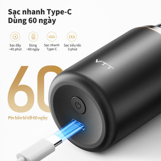 Máy Cạo Râu Điện VTT Bản Cao Cấp 3 Lưỡi Kép Thông Minh - Chống Nước Toàn Thân IPX7, Pin Trâu Tự Động Mài Lưỡi GT9-3D