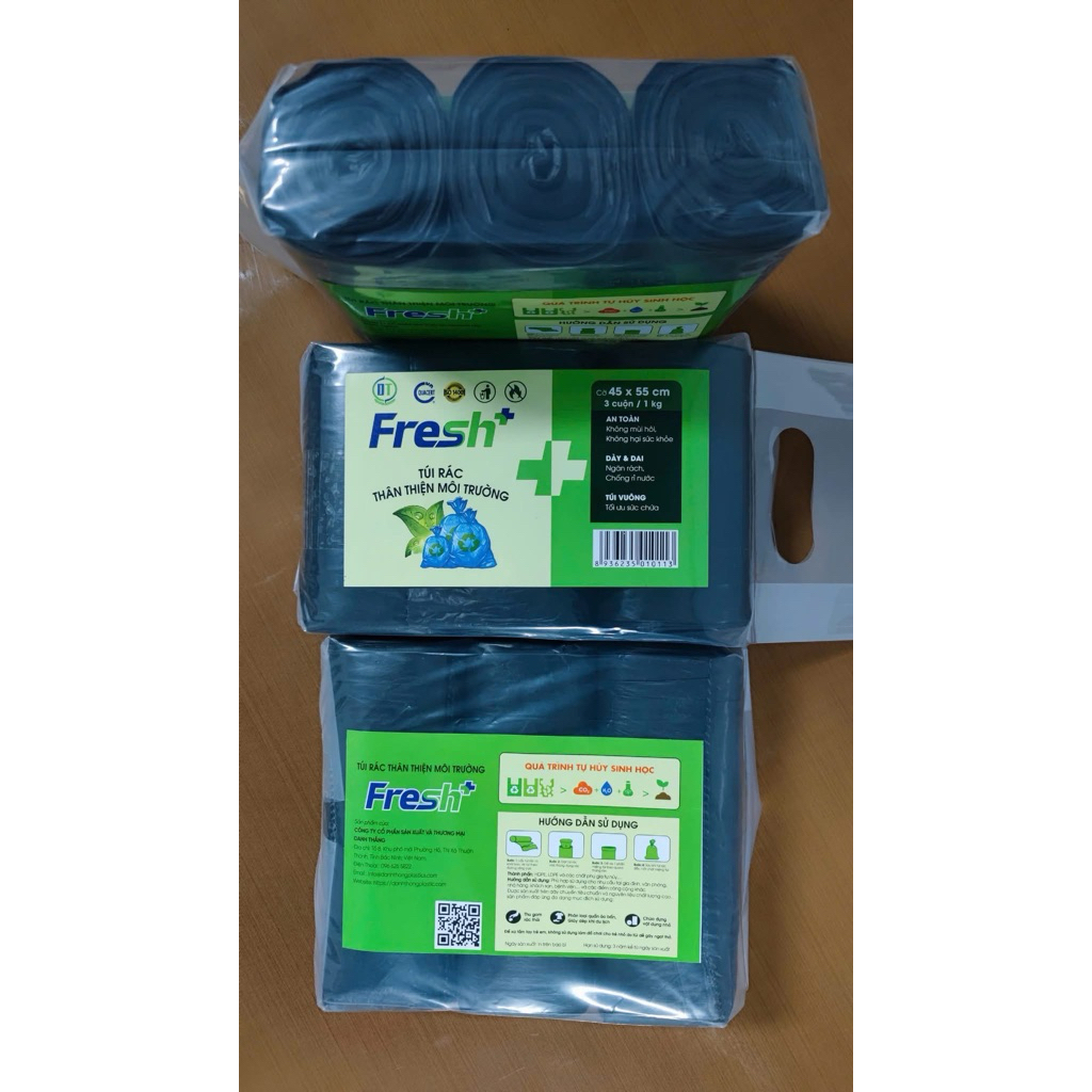 Túi rác màu Đen 03 cuộn - Tự hủy sinh học *1kg
