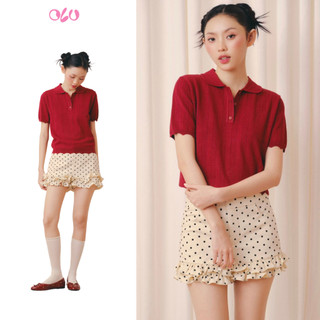 Áo OLV thun len polo trẻ trung Polo Knit Ribbed Top nhiều màu năng động phù hợp đi chơi đi làm