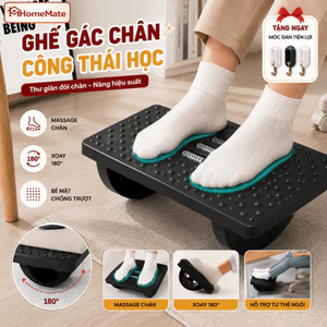Ghế Gác Chân Công Thái Học HomeMate Tích Hợp Massage, Kệ Kê Chân Văn Phòng Gaming Giảm Mỏi Chân Thư Giãn