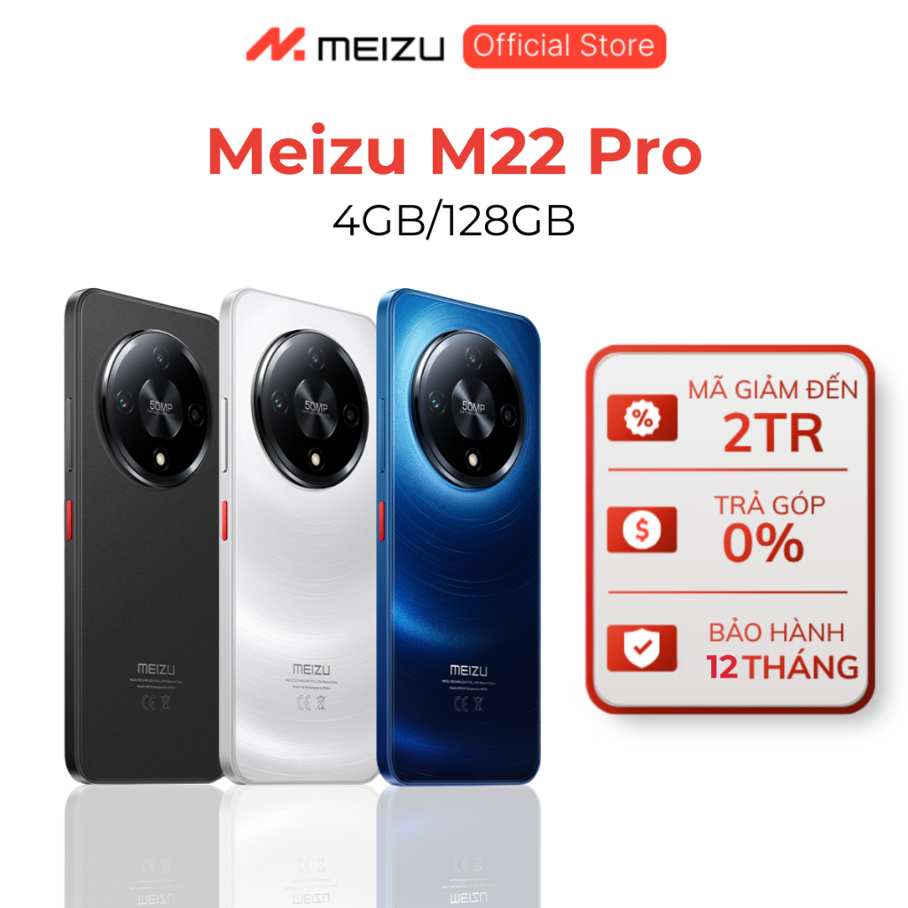 Điện Thoại Meizu M22 Pro NFC (4GB+8GB mở rộng tối đa)/128GB l Mediatek Helio G81 l Màn Hình 6.79"HD+ 120Hz l Pin 5000mAh