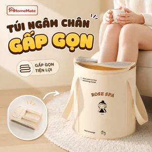 Túi Ngâm Chân Giữ Nhiệt HomeMate 20L Gấp Gọn Có Nắp, Xô Ngâm Chân Di Động Giữ Nhiệt Thư Giãn Massage