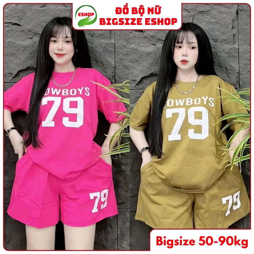 Set Đồ Bộ Nữ Bigsize 45-85kg Quần Đùi Thun Gân Cotton Co Giãn Mặc Nhà Đi, Chơi Mùa Hè ESHOP DB79