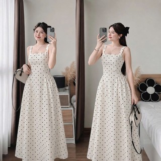 [XẢ KHO] Đầm Chấm Bi Có Cúp Ngực Dáng Xòe Cao Cấp, Váy Nữ Tiểu Thư Sang Chảnh Đi Chơi, Đi Tiệc, Đi Biển VD05  - BEEKIDS