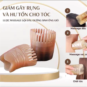 LƯỢC SỪNG GỘI ĐẦU ỐNG MASSAGAE ĐẦU GỘI ĐẦU DƯỠNG SINH- Mỹ Nghệ Linh Nhi