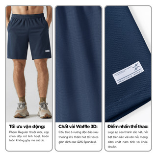 Quần Short Thể Thao Nam MENTORIS, Quần Đùi Vải Thun Lạnh Waffle 3D Co Giãn, Mềm Nhẹ Tập Gym MSR2607