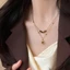 HOLIE Vintage Vàng Mặt Trời Hoa Hổ Mắt Đá Vòng Cổ Nữ Thiết Kế Thích Hợp Cảm Giác Gấp Áo Len Dây Chuyền Xương Đòn DC15