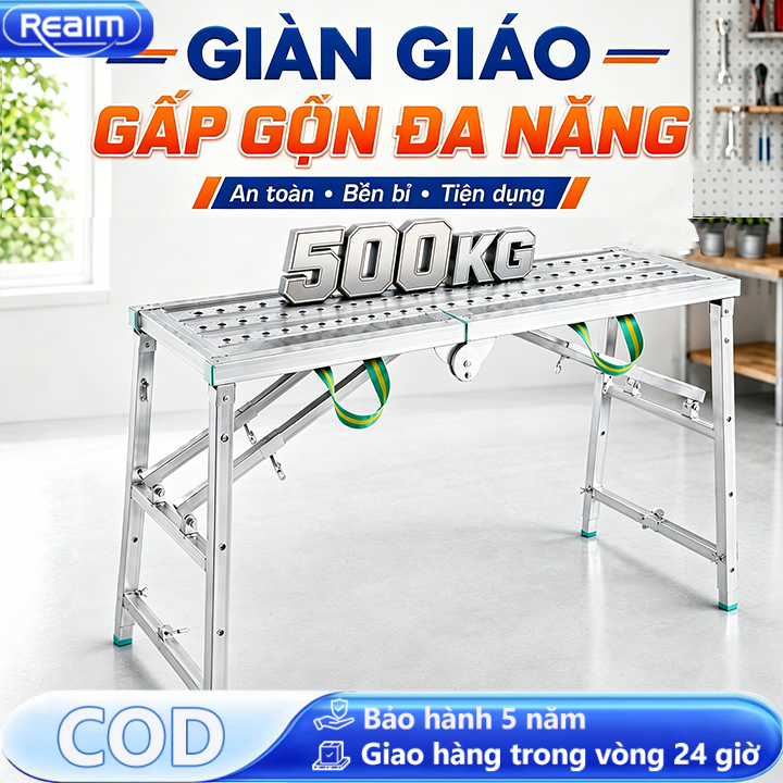 Giàn giáo gấp gọn REAIM Gấp Gọn Tiện DụngTải Trọng 500kg Di Chuyển Mọi Nơi Bền Chắc