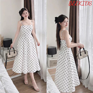 Đầm Nữ 2 Dây Họa Tiết Hoa Nhí, Váy Hai Dây Tùng Xòe Có Cúp Ngực Mặc Nhà Đi Biển VD04 - BEEKIDS