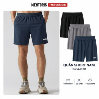 Quần Short Thể Thao Nam MENTORIS, Quần Đùi Vải Thun Lạnh Waffle 3D Co Giãn, Mềm Nhẹ Tập Gym MSR2607