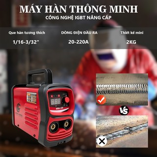 Máy hàn que MMA-220 LINCOLNZONTER IGBT 220V, ổn định, tiết kiệm, có phụ kiện, gia đình, sửa chữa