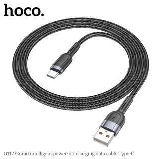 Cáp sạc tự ngắt Hoco U117 cổng TypeC max 2.4A, dài 1.2M (Đen) - Phụ Kiện Nhất Tín