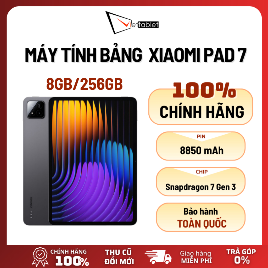[KÈM TAI NGHE] Máy tính bảng  Xiaomi Pad 7 8GB/256GB – Hàng Chính Hãng, Nguyên Seal